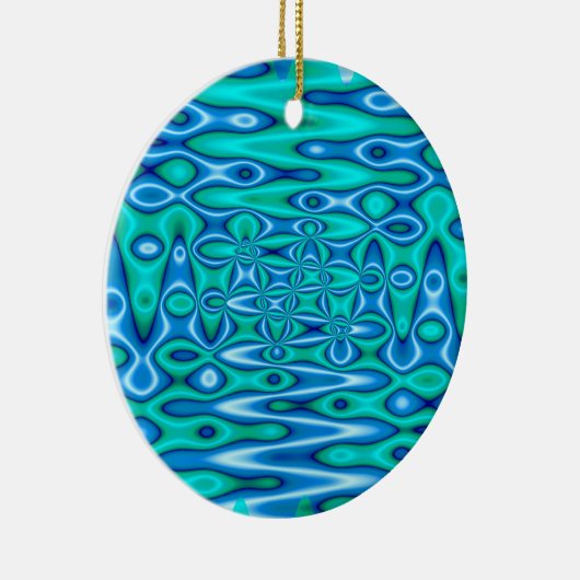  turkooizen blauwe kunst keramisch ornament (Rechts)