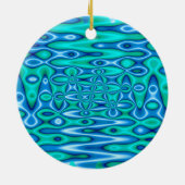  turkooizen blauwe kunst keramisch ornament (Achterkant)