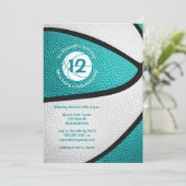 turkooizen blauwgroen basketbalwedstrijd kaart (Staand voorkant)