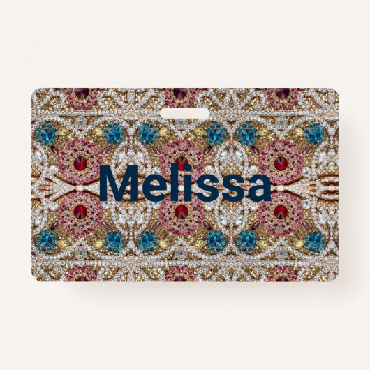 turkooizen blue zilver goud burgundy roze bohaan badge (Voorkant)