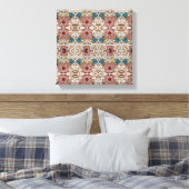 turkooizen blue zilver goud burgundy roze bohaan canvas afdruk (Insitu (Slaapkamer))
