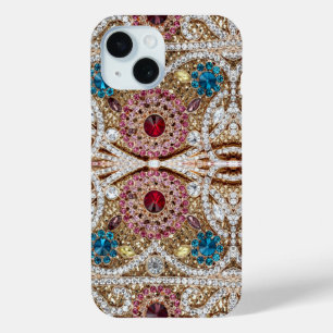 turkooizen blue zilver goud burgundy roze bohaan iPhone 15 case