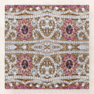 turkooizen blue zilver goud burgundy roze bohaan glazen onderzetter