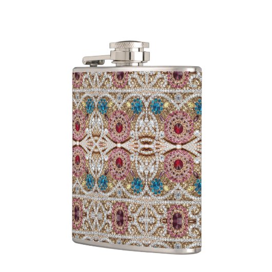 turkooizen blue zilver goud burgundy roze bohaan heupfles (Links)