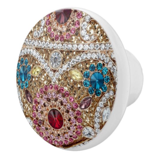 turkooizen blue zilver goud burgundy roze bohaan keramische knop (Rechts)