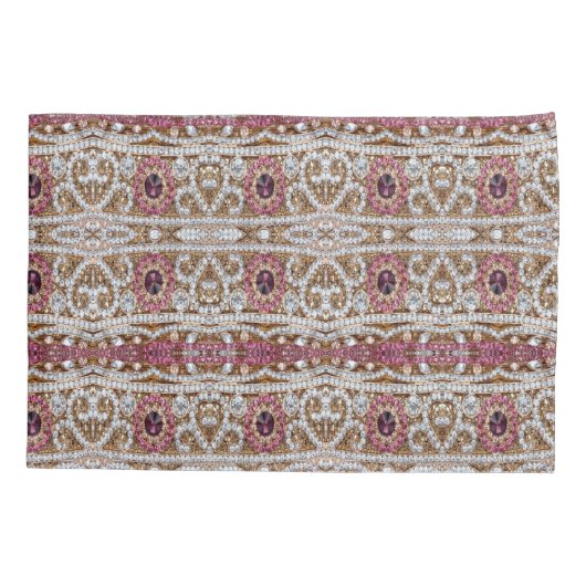 turkooizen blue zilver goud burgundy roze bohaan kussensloop (Achterkant-Links)