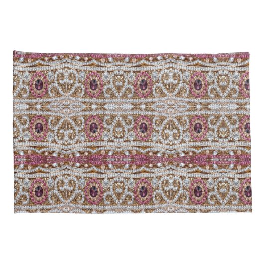 turkooizen blue zilver goud burgundy roze bohaan kussensloop (Achterkant-Rechts)