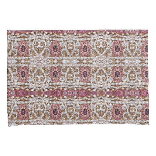 turkooizen blue zilver goud burgundy roze bohaan kussensloop (Voorkant-Rechts)