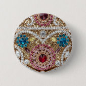 turkooizen blue zilver goud burgundy roze bohaan ronde button 5,7 cm (Voorkant)