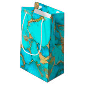 turkooizen gemstone small Gift Bag Klein Cadeauzakje (Achterkant Gekanteld)