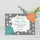 turkooizen, roze en Oranje douches Kaart (Staand voorkant)