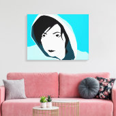 turkooizen staart canvas afdruk (Insitu (Woonkamer))