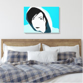 turkooizen staart canvas afdruk (Insitu (Slaapkamer))