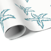 Turkooizen Zeester Cadeaupapier (Rol Hoek)