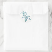 Turkooizen Zeester Ronde Sticker (Tas)