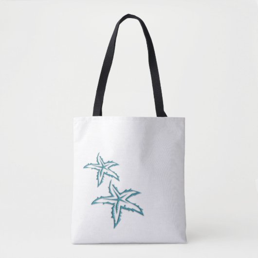 Turkooizen Zeester Tote Bag (Voorkant)