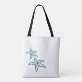 Turkooizen Zeester Tote Bag (Achterkant)