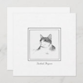 Turks Afbeelding van Angora Cat op een platte brie Notitiekaartje (Voorkant / Achterkant)