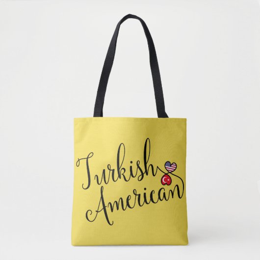 Turks-Amerikaans getwind harten Tote Bag (Voorkant)
