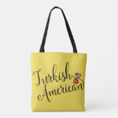 Turks-Amerikaans getwind harten Tote Bag (Achterkant)