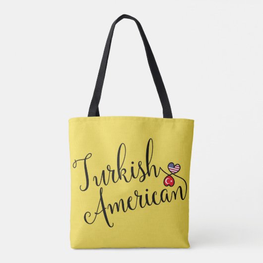 Turks-Amerikaans getwind harten Tote Bag (Achterkant)