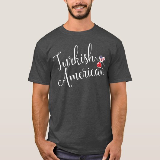 Turks-Amerikaanse gejumeleerde harten T-shirt (Voorkant)