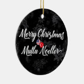 Turks-Amerikaanse tweetalige vakantieverval Keramisch Ornament (Rechts)