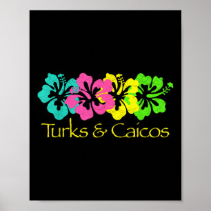 Turks & Caicos Travel Surf & Strand T-shir Poster