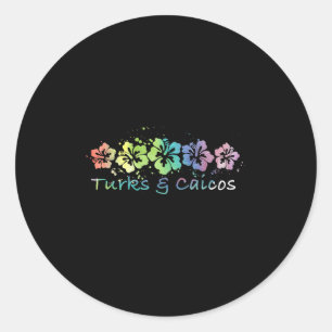 Turks & Caicos Waterverf Beach Design _ Trave Ronde Sticker
