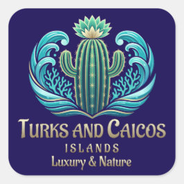 Turks and Caicos Islands Vierkante Sticker