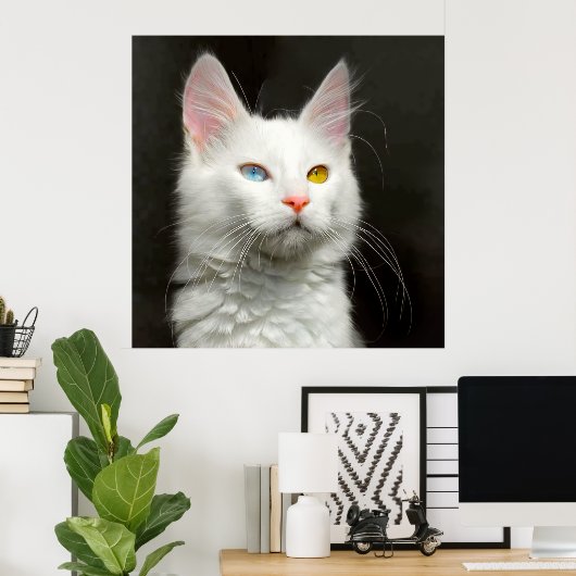 Turks ANGORA CAT Poster (Thuiskantoor)