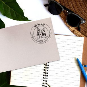 Turks Angora kat familie retour adres Rubberstempel