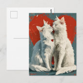 Turks Angora witte katten Valentijnsdag Briefkaart (Voorkant / Achterkant)