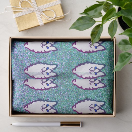 Turks angorkat - Blauwe oogangora Tissuepapier (Geschenk)