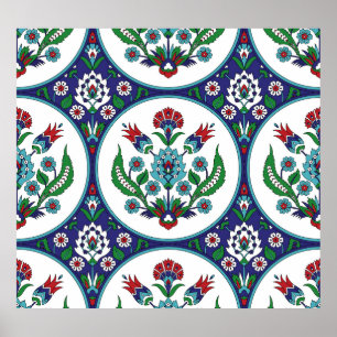 Turks Arabisch, tulpenbloemen, naadloos patroon. Poster