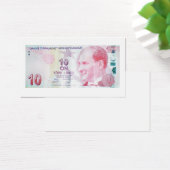 Turks bankbiljet, nominale waarde van 10 lire visitekaartje (Bureau)