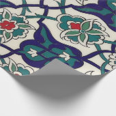 Turks blauw keramisch cadeaupapier (Hoek)