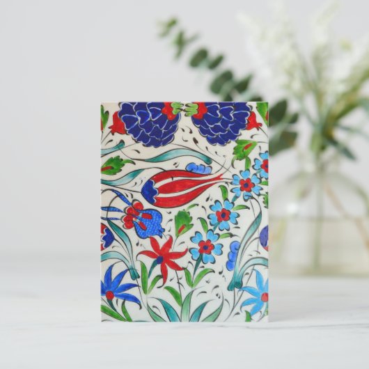 Turks bloemontwerp briefkaart (Staand voorkant)