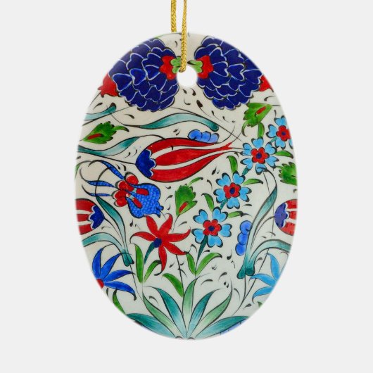 Turks bloemontwerp keramisch ornament (Achterkant)