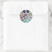 Turks bloemontwerp ronde sticker (Tas)