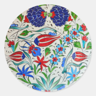 Turks bloemontwerp ronde sticker