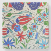 Turks bloemontwerp stenen onderzetter (Voorkant)