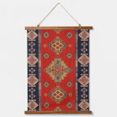  Turks Bord Goud Rood Kilim Wandtapijt Hangend Wandkleed (Voorkant)