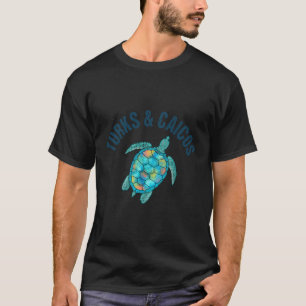 Turks Caicos Beach Zee schildpad illustratie T-shirt