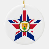 Turks+Caicos+Islands Star Keramisch Ornament (Achterkant)