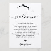 Turks & Caicos Trouw Welkomstbrief & Reisprogramma Programmakaart (Voorkant)