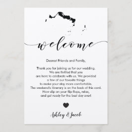 Turks & Caicos Trouw Welkomstbrief & Reisprogramma Programmakaart