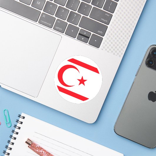 Turks-Cypriotische Sticker (Laptop met iPhone)