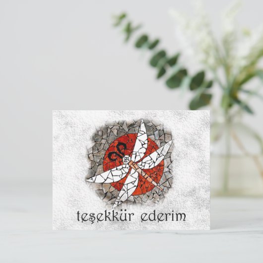 Turks - dank u briefkaart (Staand voorkant)