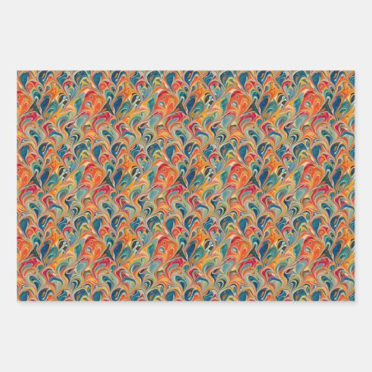 Turks Ebru Water Marmering Art Papier Inpakpapier Vel (Voorkant 3)